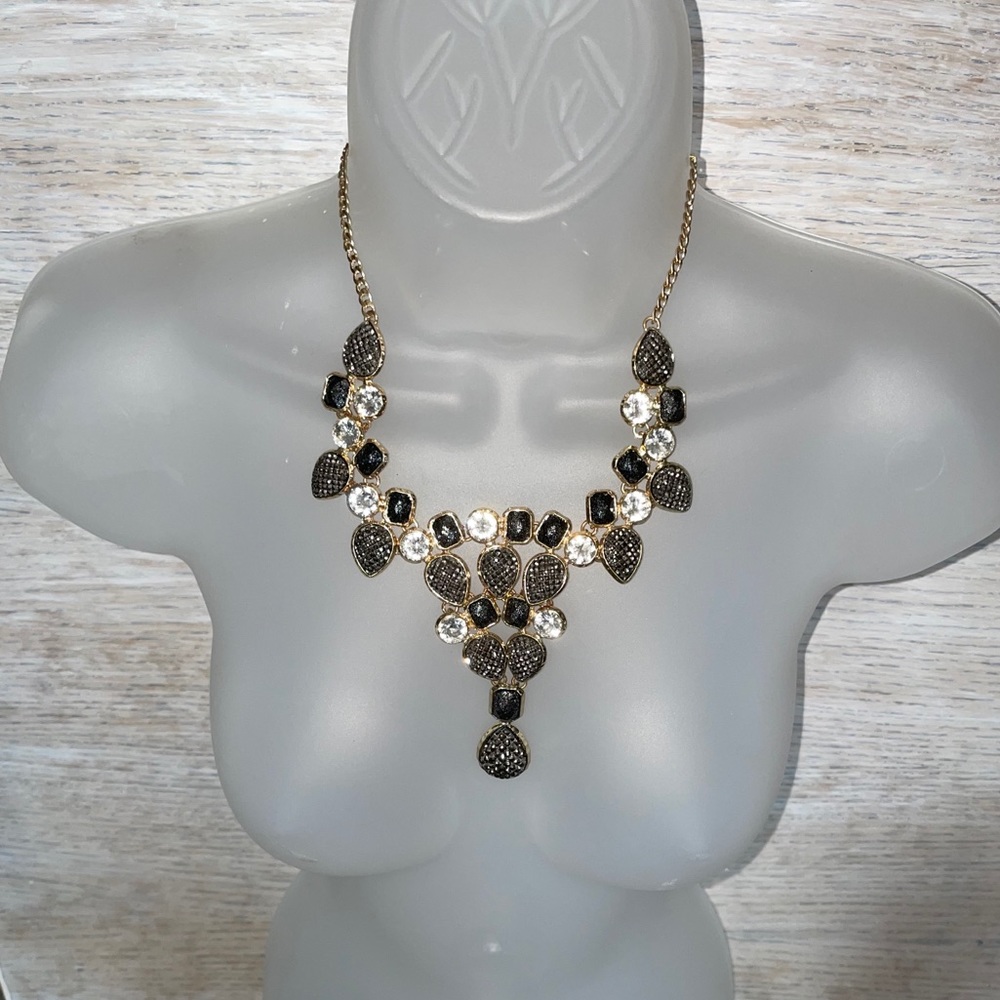 Amrita Singh gold and silver bib necklace